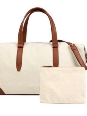 HENNY + LEV Canvas Weekender Lux Travel Duffle Bag - NWT